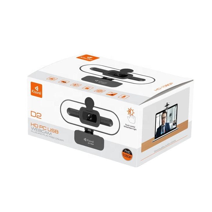 Webcam Kisonli HD 1080P avec Microphone Intégré