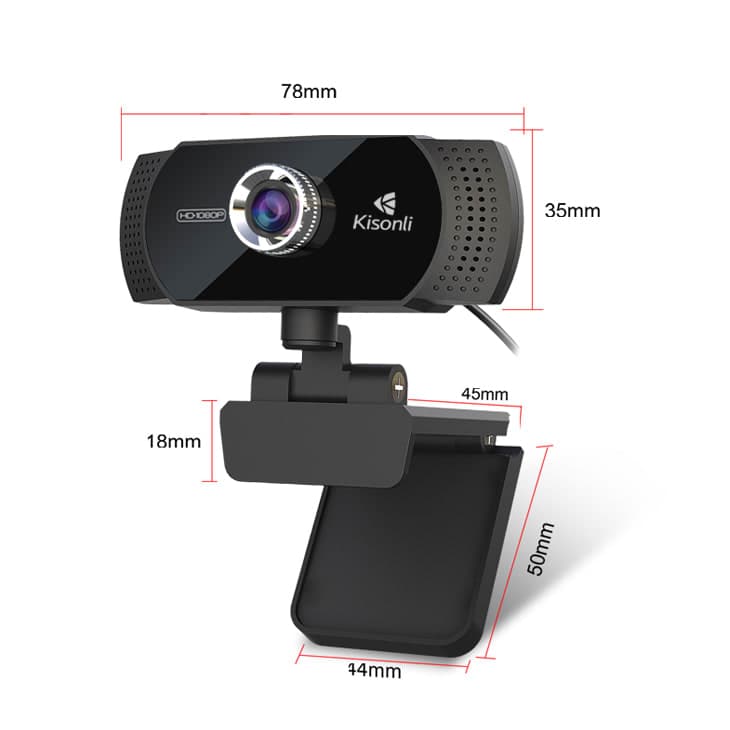 Webcam Kisonli HD 1080P avec microphone intégré