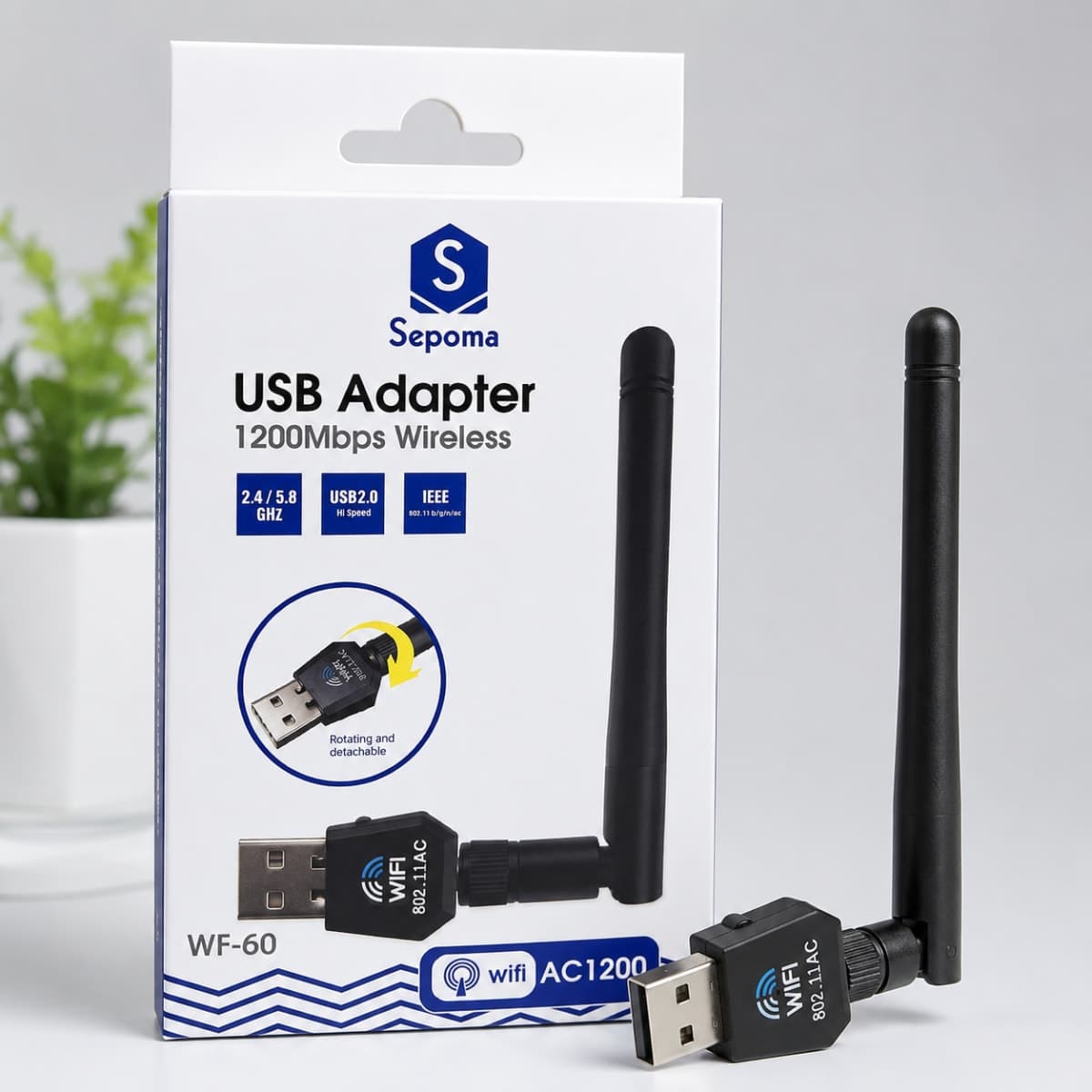 Adaptateur USB Wi-Fi AC1200 Sepoma