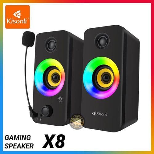 Kisonli X8 – Haut-parleurs Gaming USB RGB