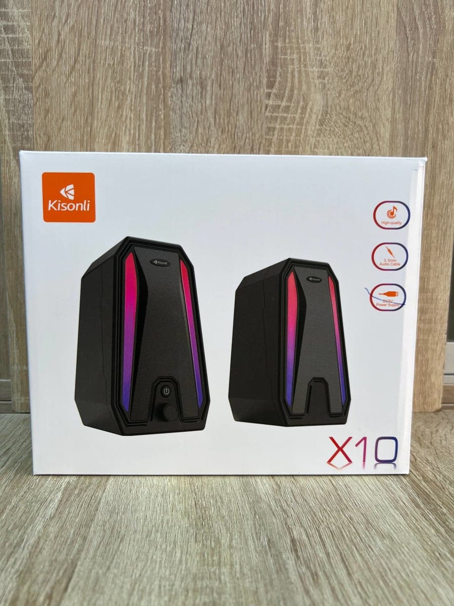 Kisonli – Haut-parleurs Gaming USB RGB