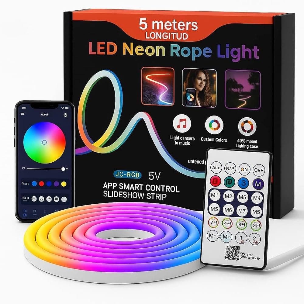 Bande LED Néon RGB IC – 5 m | Contrôle Intelligent par Application